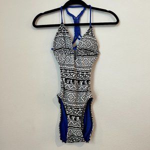 Black and White Tribal Pattern One Piece Bathing Suit